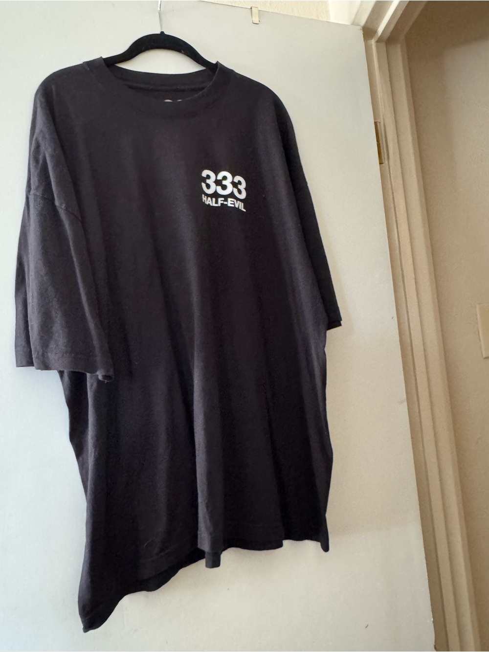 Men's Black '333 Half-Evil' Graphic Short Sleeve Tee